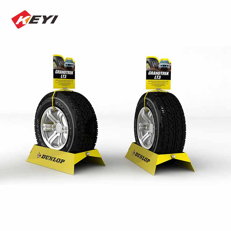 single car tire displays wheels,tire racks,tire stands,with metal sign