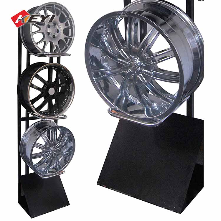 retail shop metal floor wheel rim display rack