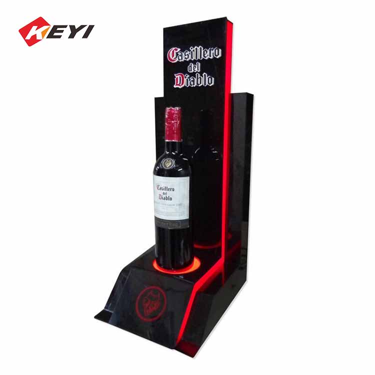 desktop single wine bottle display stand,bottom LED lighting