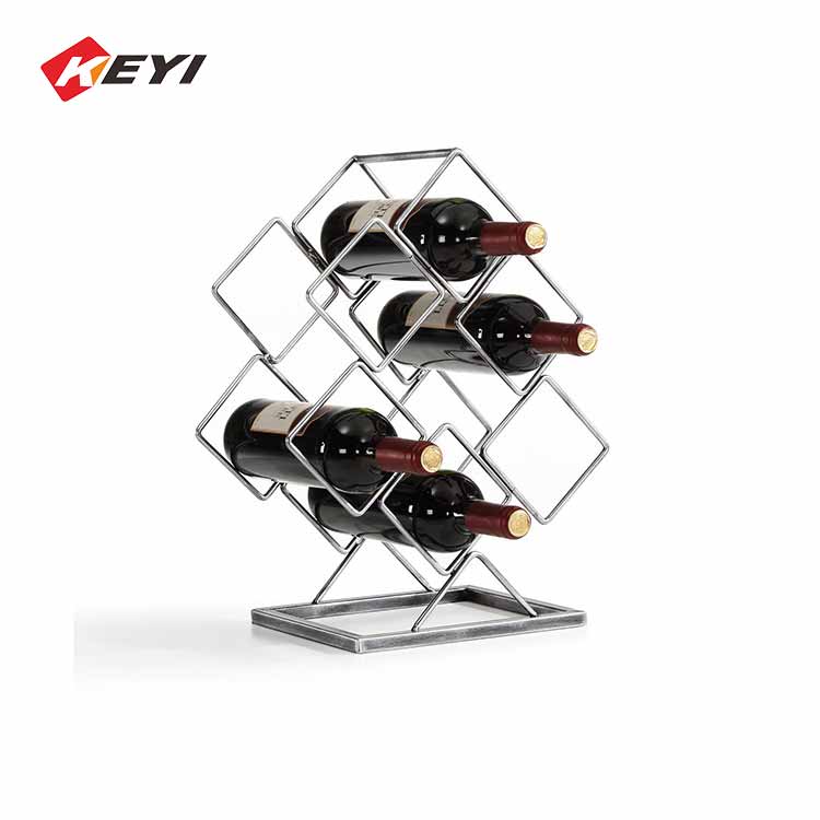 Electroplated Iron Wire Wine Storage Rack,6 Bottle