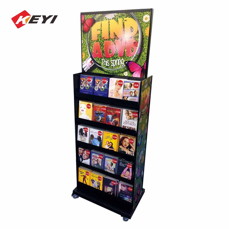 custom retail shop double sided dvd cd display stand for sale