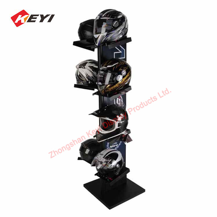 Chinese Supplier Custom Retail Floor Helmet Stand Motorcycle Helmet Display Rack