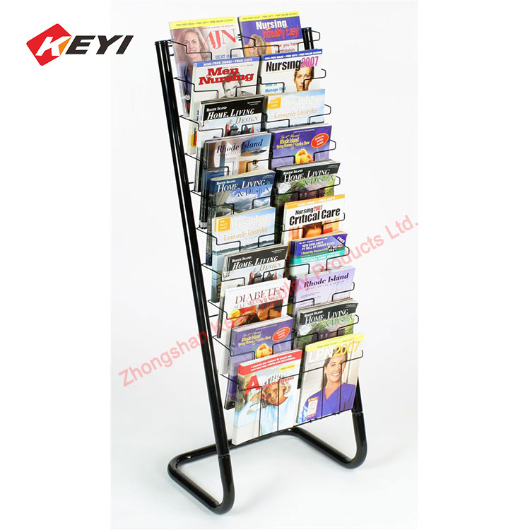 Custom Outdoor Free Standing Metal Wire Holder Product Brochure Display Stand