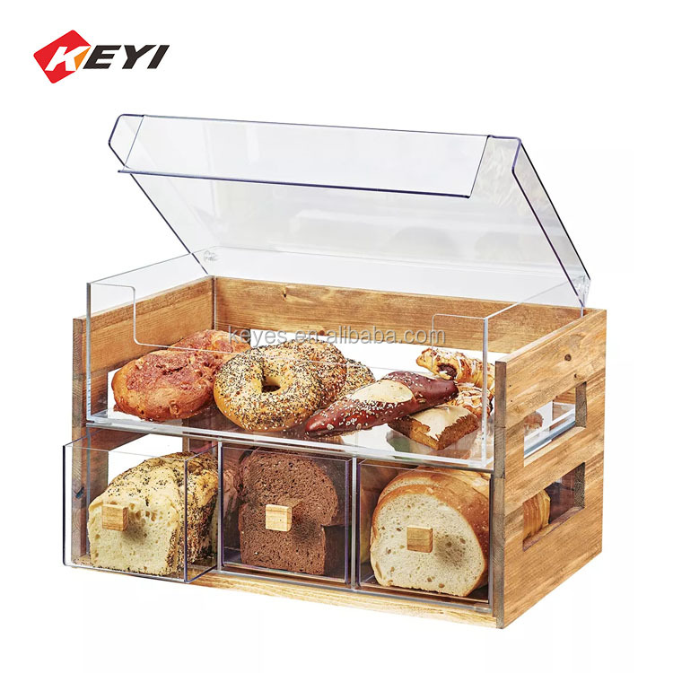 Acrylic Cupcake Display Trays Pastry Bakery Donut Display Case Cookie Food Display Cabinet 