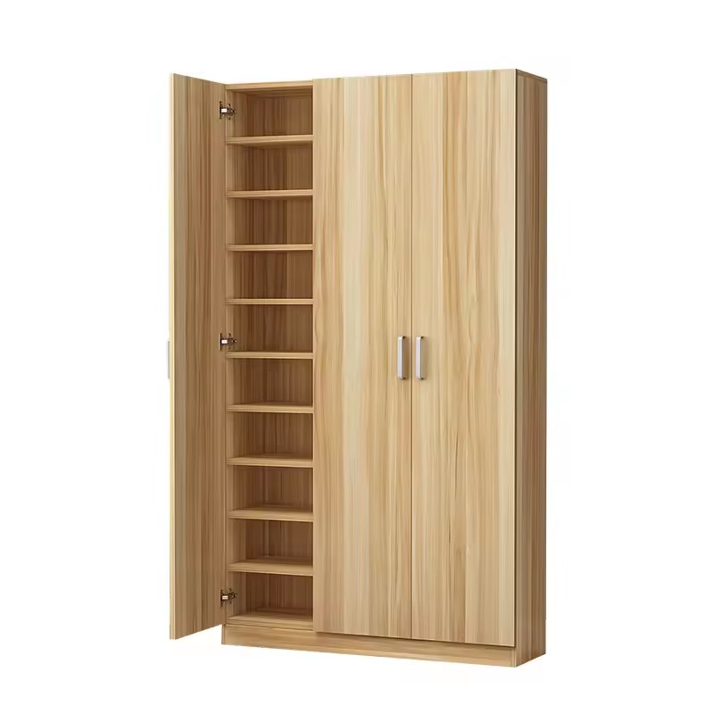 Modern light luxury shoe storage cabinet multifunctional solid wood shoe rack living room shoe rack with door cabinet
