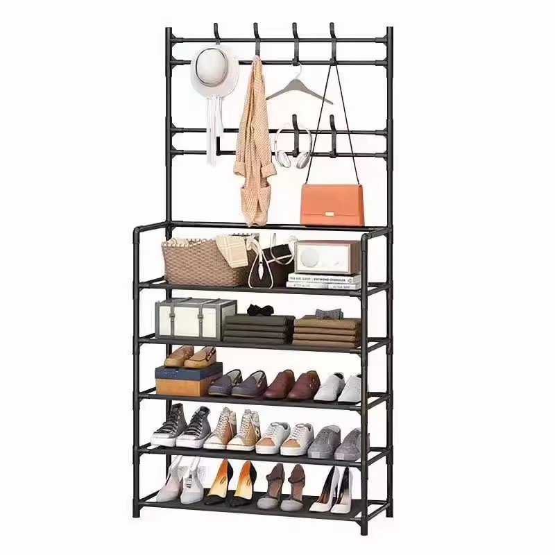 Living room household wooden shoe cabinet entrance shoe rack simple storage shoe rack