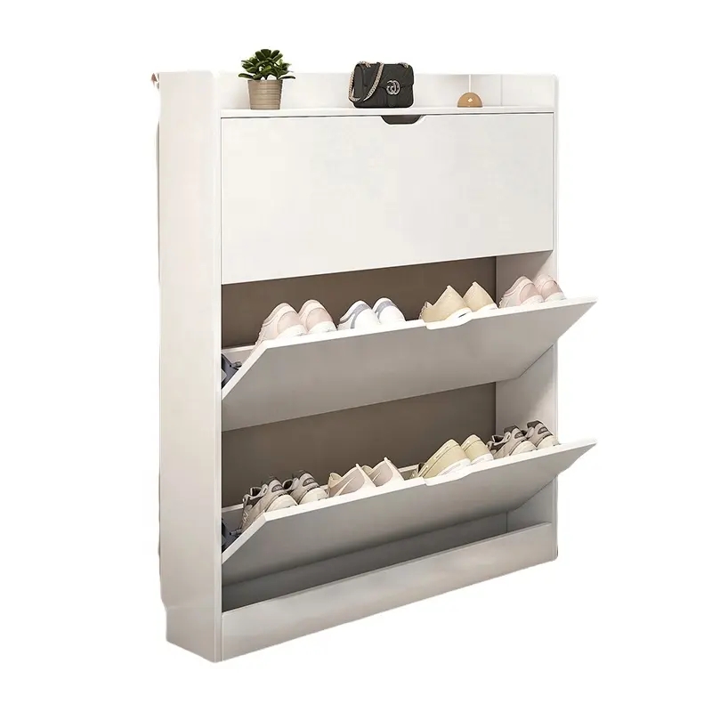 Durable Shoe Storage Organizer Simple modern manufacturer wooden space saving entry way shoe rack display